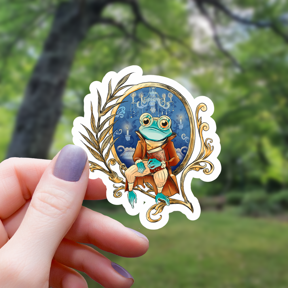 Vinyl Sticker - Frog Wizard Frame