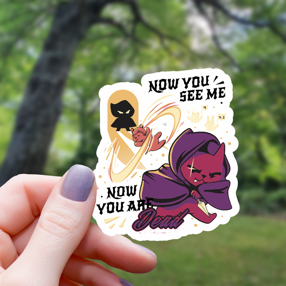 Vinyl Sticker - Now You See Me Cat Rogue