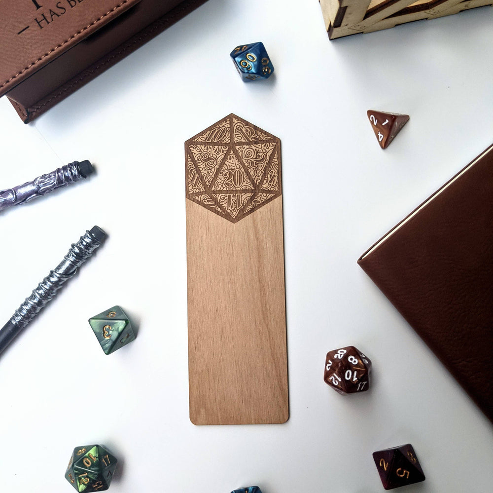 D&D Wood Bookmark - D20