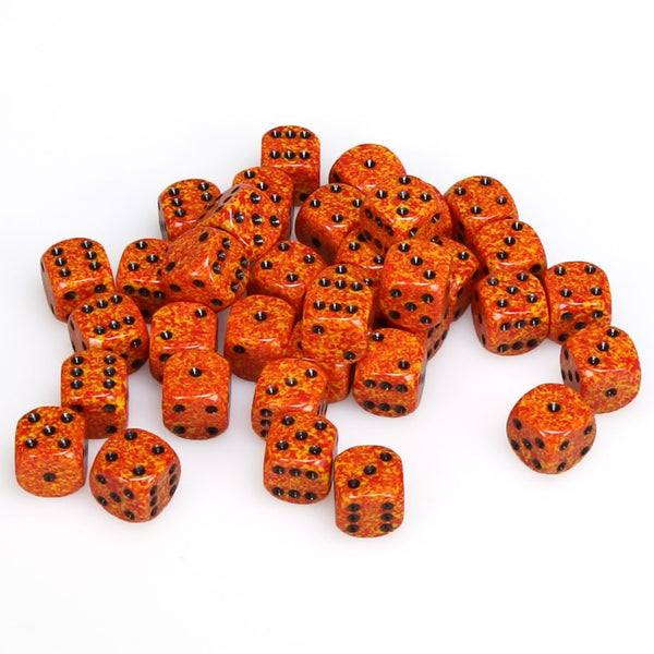 D6 Dice Block: Speckled Fire - 12mm (36)