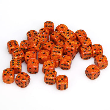 D6 Dice Block: Speckled Fire - 12mm (36)