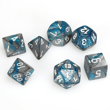 RPG Dice Set: Gemini Steel Teal with White