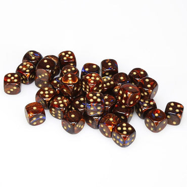 D6 Dice Block: Scarab Blue Blood with Gold - 12mm (36)
