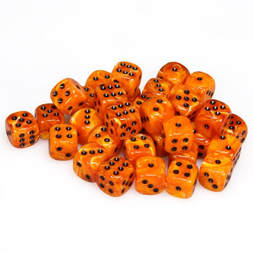 D6 Dice Block: Vortex Orange with Black - 12mm (36)