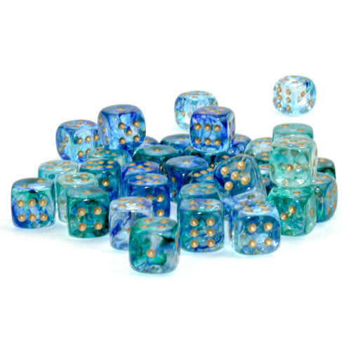 D6 Dice Block: Nebula Oceanic Luminary with Gold - 12mm (36)