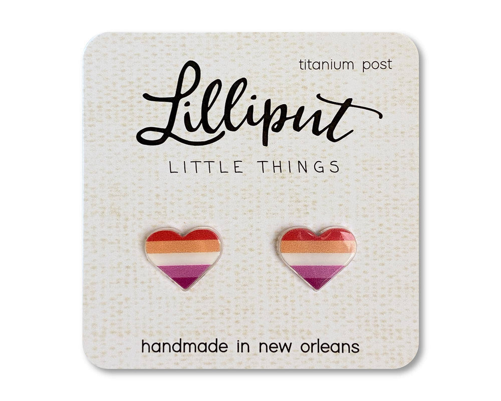 Pride Earrings - Lesbian Heart