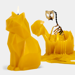 PyroPet Candle - Kisa Cat Skeleton (Mustard Yellow)