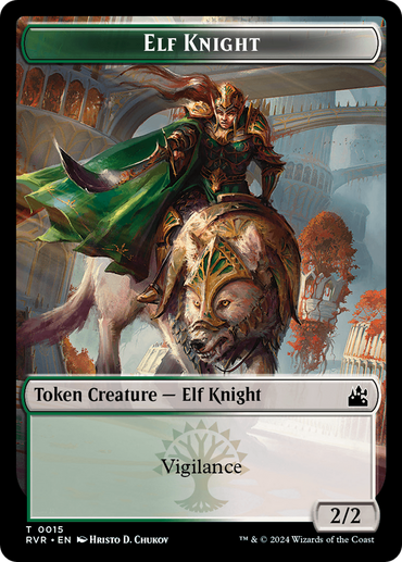 Elf Knight // Soldier Double-Sided Token [Ravnica Remastered Tokens]