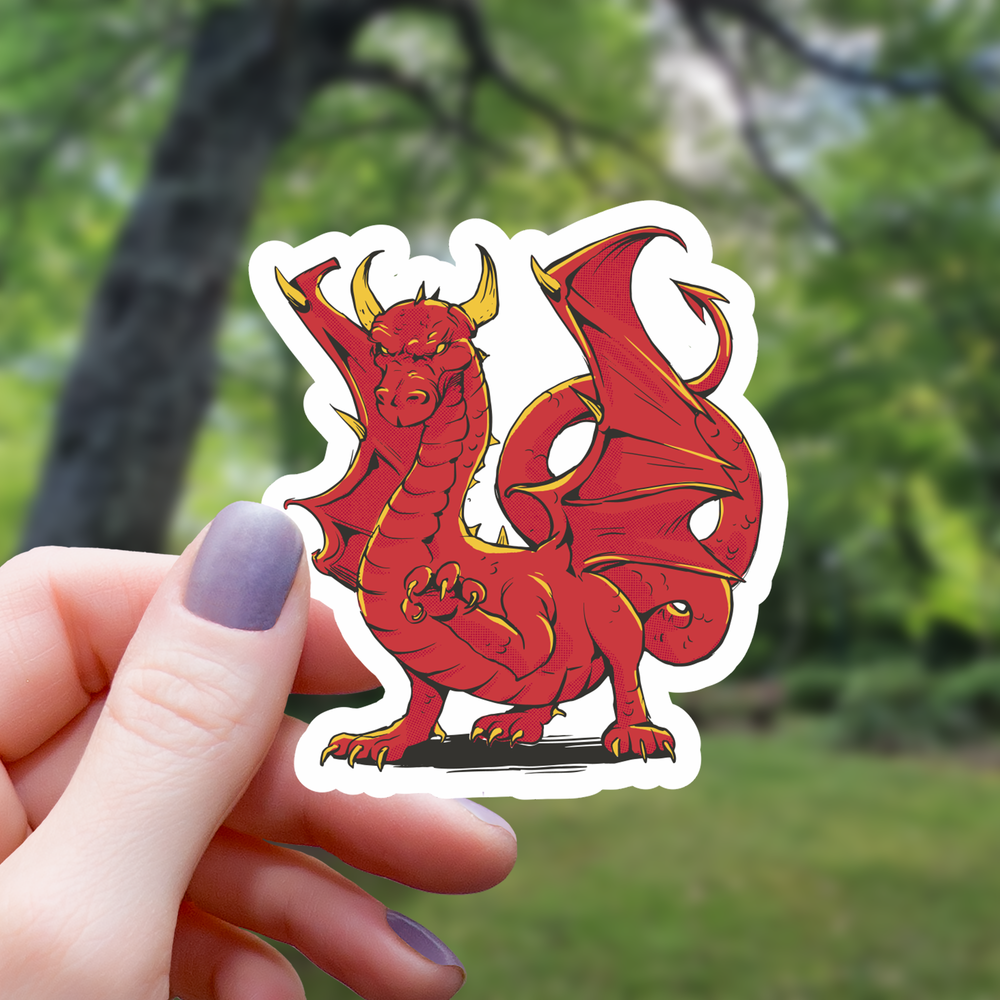 Vinyl Sticker - Red Dragon Tabletop RPG Inspired