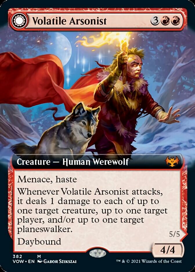 Volatile Arsonist // Dire-Strain Anarchist (Extended Art) [Innistrad: Crimson Vow]