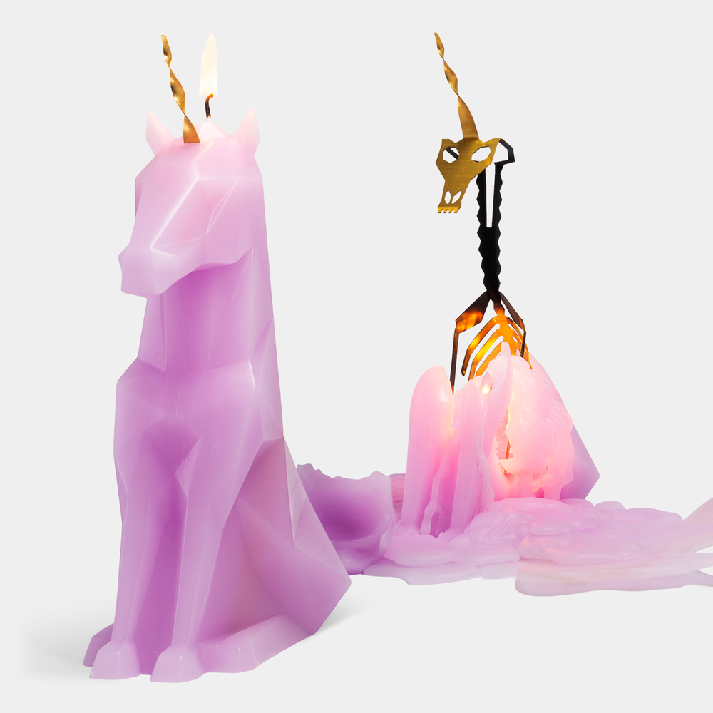 PyroPet Candle - Einar Unicorn Skeleton (Lilac)