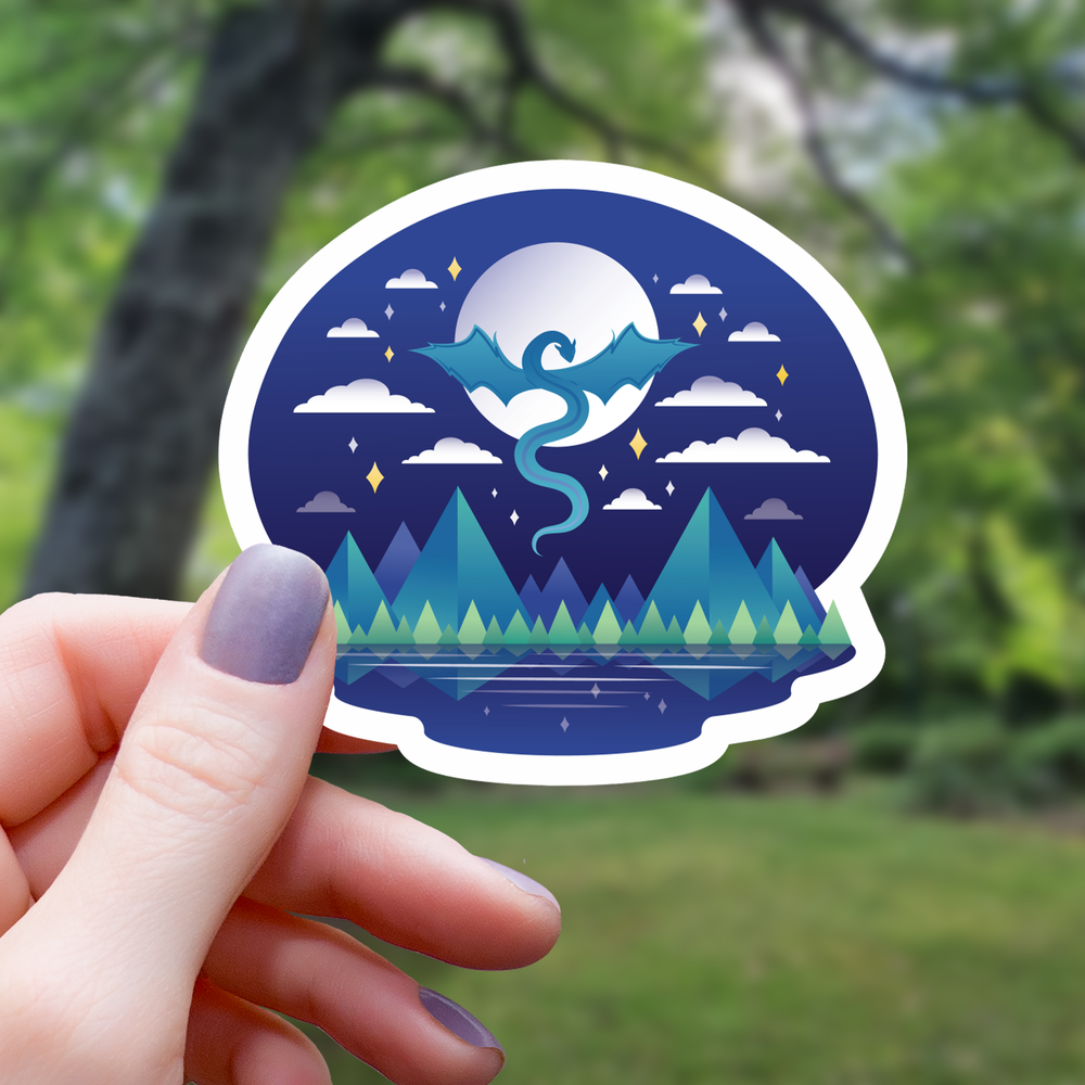 Vinyl Sticker - Dragon Skyscape Monster