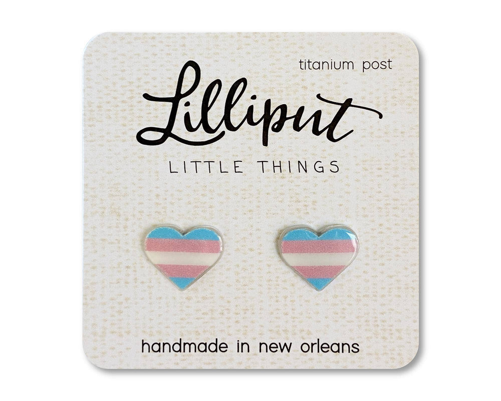 Pride Earrings - Trans Heart