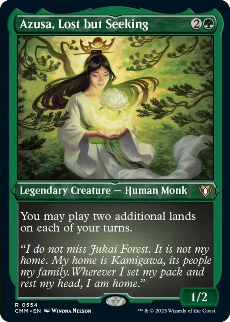 Azusa, Lost but Seeking (Foil Etched) [Commander Masters]