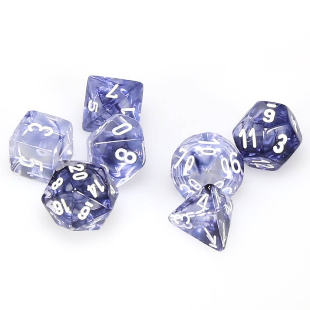 RPG Dice Set: Nebula Black with White