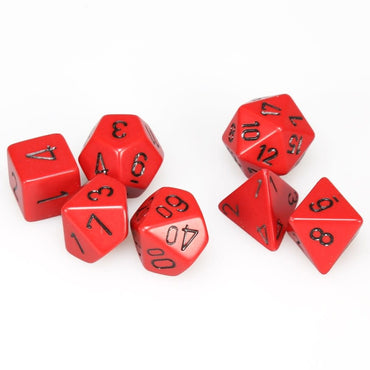 RPG Dice Set: Opaque Red with Black