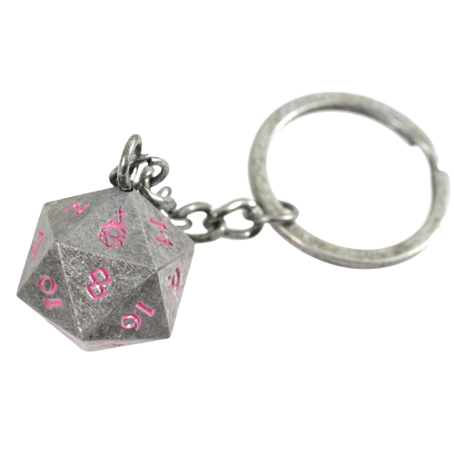 Fob of Fate - Metal D20 Keychain: Iron Orchid