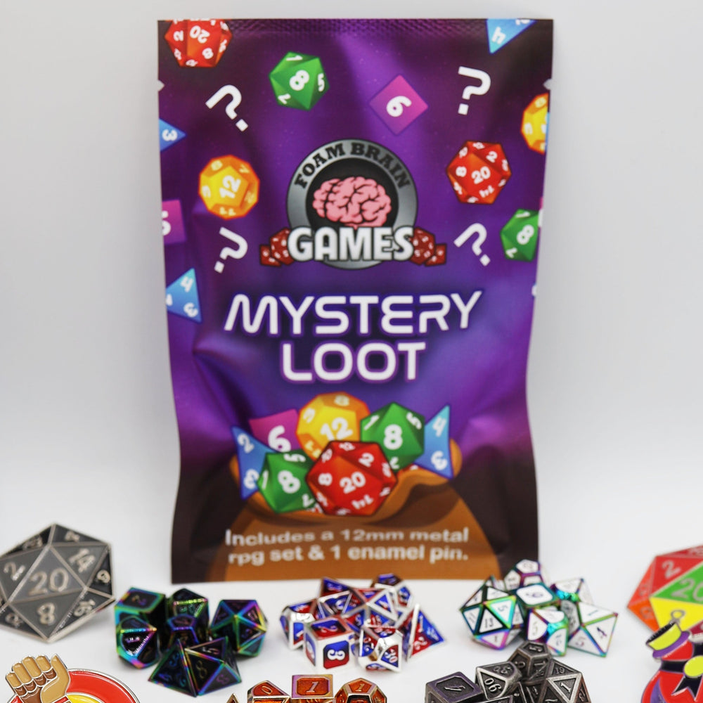 Mystery Loot - Epic Mini Metal Dice Set & Enamel Pin