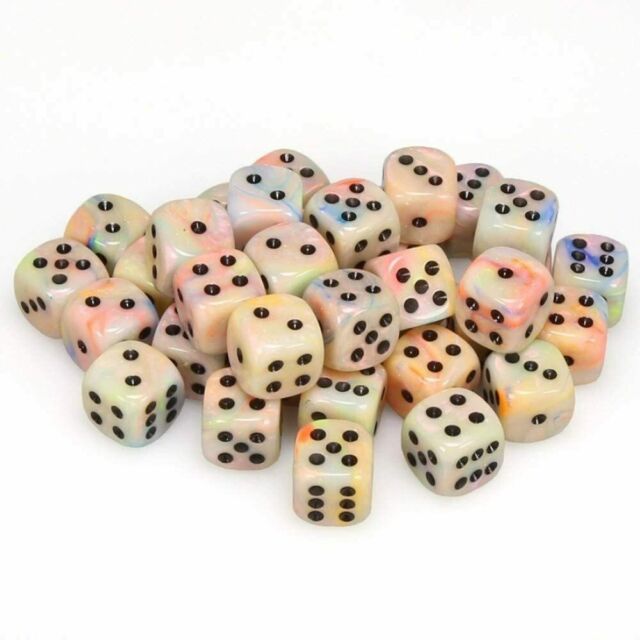 D6 Dice Block: Festive Circus with Black - 12mm (36)