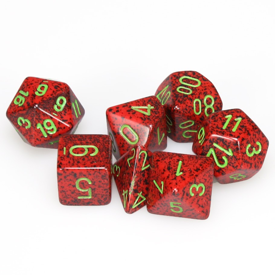 RPG Dice Set: Speckled Strawberry