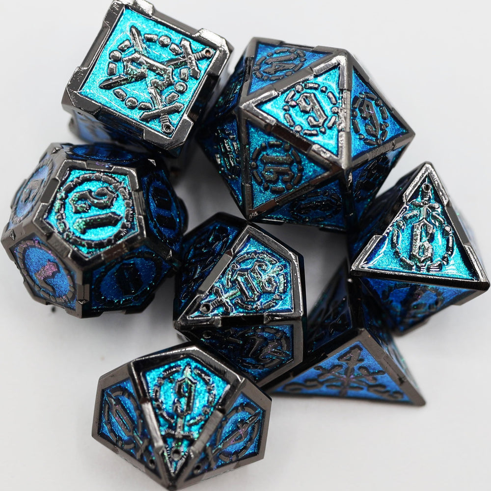 Metal RPG Dice Set - Sword of the Deep