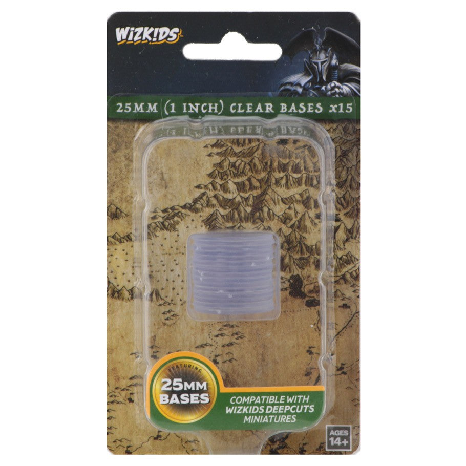 Deep Cuts: Unpainted Miniatures - 25mm Round Clear Bases (15)